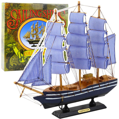 Model dekorativ anije me vela, druri, 33x31cm, e bardhë blu