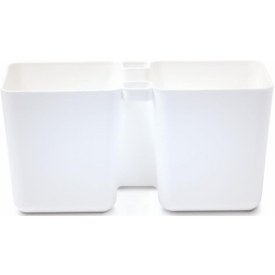 Vazo barishtesh Prosperplast Twins Cube, 2.5L, me gërshërë Herbs Cut, e bardhë
