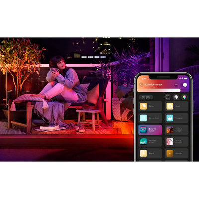 Llambë dekorative për jashtë Philips Hue Calla, modul zgjerues, i zi