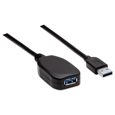Kabllo zgjatuese Manhattan USB 3.0 Type-A, 5 m, 5 Gbps, e zezë