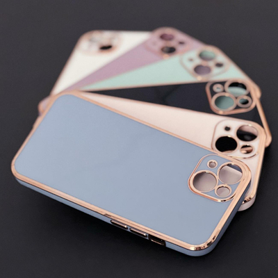 Futrollë telefoni Hurtel Lighting Color Case për iPhone 12 Pro Max, xhel, kornizë ari, mente