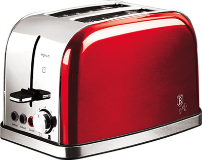 Toaster BerlingerHaus Metallic Line BH-9388, 7 nivele pjekjeje, çelik inox, i kuq metalik