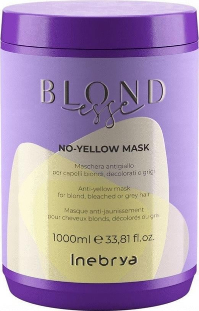 Maskë flokësh Inebrya Blondesse No-Yellow, për flokë biond edhe gri, 1000ml