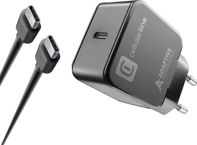 Karikues muri Cellularline Hini, USB‑C 15W, me kabllo C‑në‑C, i zi