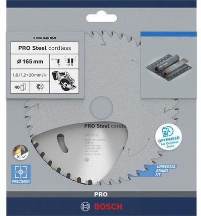 Teh rrethor Bosch PROSteel 2608846858, 165 x 20 x 1.2 mm, 36 dhëmbë, metal