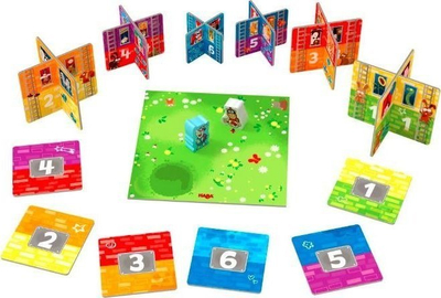 Lojë tavoline Haba Rhino Hero Junior, për me mësu duke luajtur, 2+, me shumë ngjyra