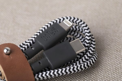 Kabllo karikues Native Union Belt, USB C në Lightning, 1.2m, Zebra
