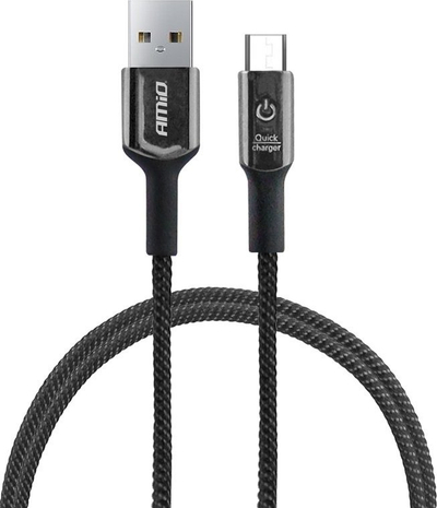 Kabull karikues USB AMiO Fulllink UC-11, micro USB, karikim i shpejtë, i zi