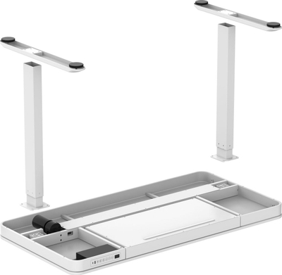 Tavolinë zyre ActiveJet, rregullim elektrik lartësie, 140 x 70 cm, sipërfaqe e bardhë me sirtar