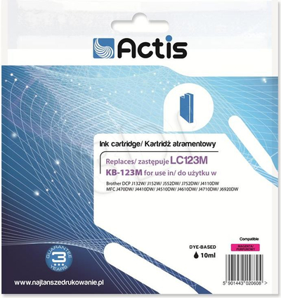 Ngjyrë për printer Actis KB-123M / LC123M, magenta