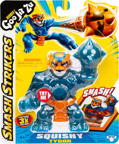 Figurë aksioni Heroes of Goo Jit Zu Smash Strikers Tygor, squishy, për fëmijë