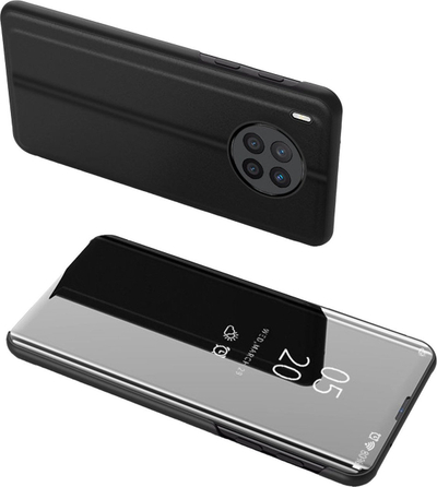 Kapak telefoni Clear View për Huawei Nova 8i, me flap, i zi