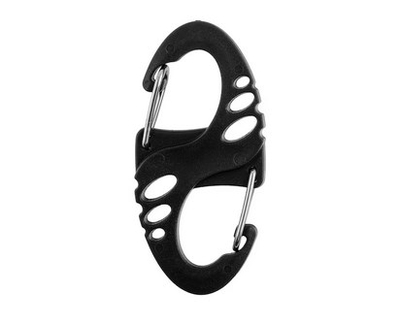 Set karabinash Mil Tec S Hook, 10 copë, material DuraFlex dhe metal, të zeza