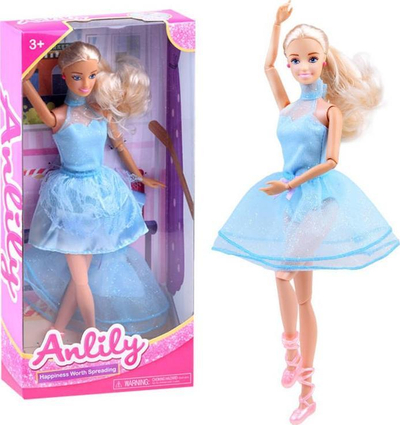 Kukull Anlily Dancer, 30cm, me aksesorë, fustan blu