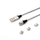Kabllo USB Savio CL-156, USB A me USB C, Micro USB edhe Lightning, magnetike, 2m, ngjyrë argjendi