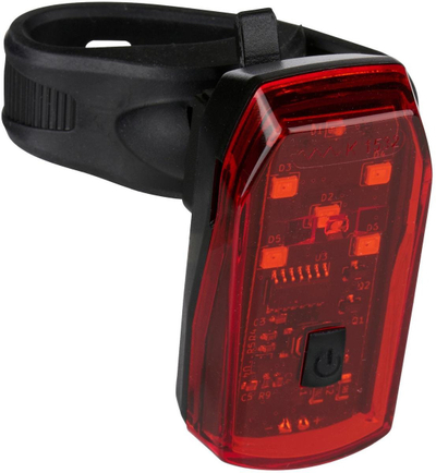 Dritë e pasme biçiklete Dunlop, 5 LED, me STOP, e kuqe