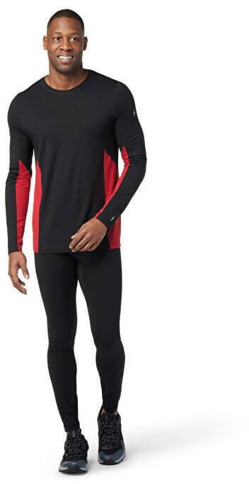 Bluzë Smartwool Merino Sport 150 Long Sleeve Crew, lesh merino, mëngë të gjata, e zezë e kuqe