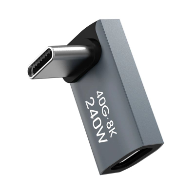 Adaptor këndor USB-C Wozinsky WPKF-01, 240W, 40Gb/s 8K, gri