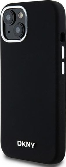 Kapak telefoni DKNY Liquid Silicone Magsafe për iPhone 15, plastik, i zi