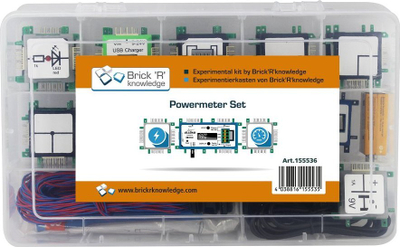 Set eksperimental Brick R Knowledge Powermeter, matje elektrike, kuti plastike, transparente