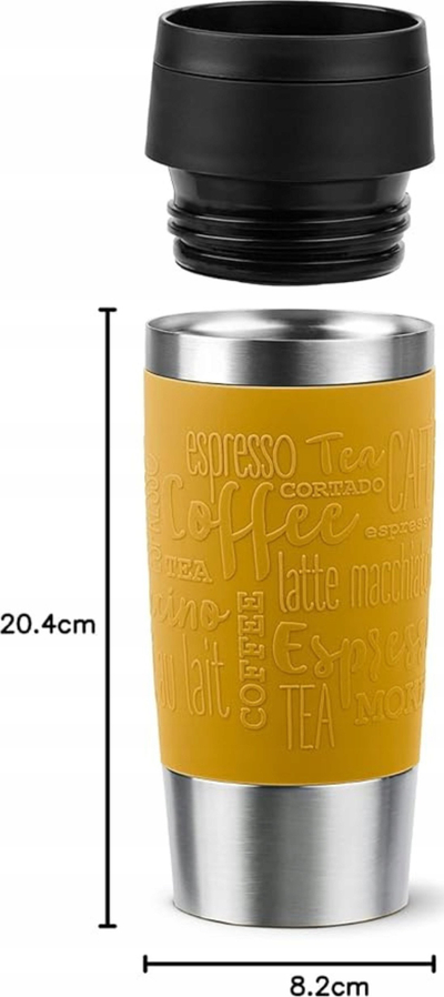 Gotë termike Emsa Travel Mug Classic, 0.36L, 6 orë e ngrohtë 12 orë e ftohtë, gri