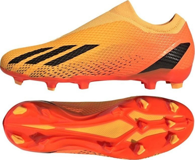 Këpucë futbolli Adidas X Speedportal.3 Laceless FG, pa lidhëse, fushë me bar natyral, portokalli e zezë
