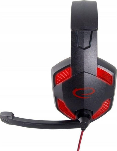Kufje gaming Esperanza Blackbird EGH400, me mikrofon, me drita LED, të kuqe
