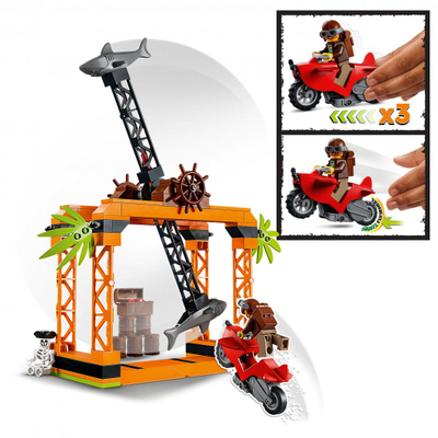 Set lodra LEGO City Shark Attack Showdown 60342, garë me motor uji, për fëmijë