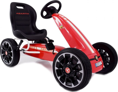 Gokart me pedale Abarth Red Ramiz, për fëmijë 3-8 vjeç, ngarkesa 25kg, i kuq