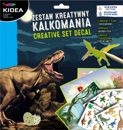 Set kreativ Derform Dinosaur Transfers, fleta me transfera, shkop druri, shumëngjyrësh