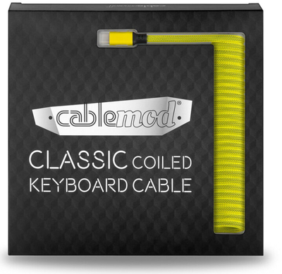 Kabllo spirale CableMod Classic, USB-C/USB-A, 1,5m, e verdhë