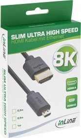 Kabllo HDMI InLine 17955D, 0.5m, lidhës HDMI në Micro HDMI, e zezë