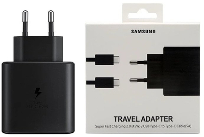 Адаптер полнач Samsung EP-TA845, USB C, 45W PD, црн
