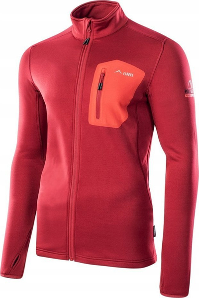 Bluza burrash Elbrus Emino Polartec, me zinxhir, sportive, e kuqe