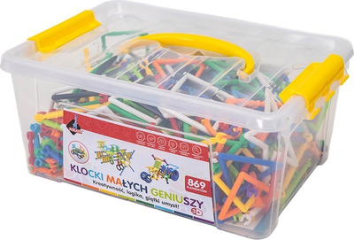 Lodër ndërtimi Little Geniuses Bricks Sticks, 869 copa, kuti plastike, shumëngjyrëshe