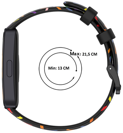 Rrip silikoni shumëngjyrësh për Huawei Band 10, 9 dhe 8 4wrist, i zi