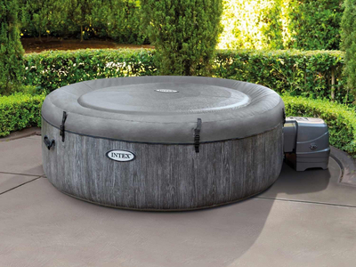 Vaskë SPA për kopsht Intex PureSpa Greywood Deluxe 28440, diametër 196 cm, lartësi 71 cm, gri