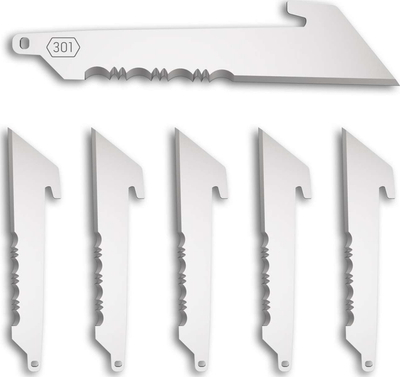 Tehe zëvendësuese Outdoor Edge Utility Serrated 301, set 6 copë, çelik inoks