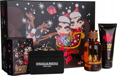 Set dhuratë DSquared2 Wood for Him, EDT 100ml, xhel dushi 100ml, me pouch