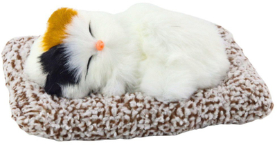 Figurine mace dekorative Lean Toys Sleeping White Cat On Pillow, me qime, e bardhë