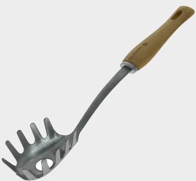 Lugë spageti De Buyer BBOIS, çelik inox, dorezë dru, argjendtë