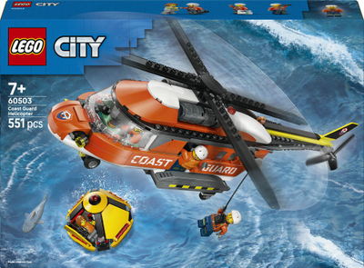 Set ndërtimi LEGO City Coast Guard Helicopter 60503, helikopter shpëtimi, për kalamaj