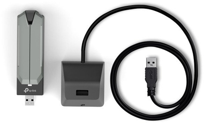 Adapter Wi-Fi TP-Link BE6500, USB, Wi-Fi 7 2882 Mbit/s, gri
