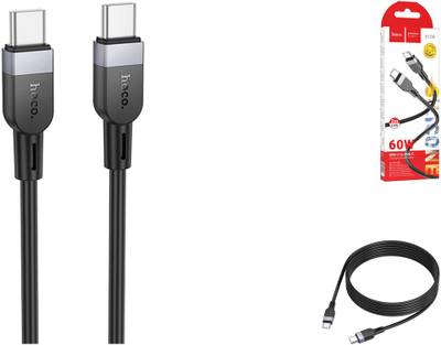 Kabllo karikimi Hoco X109 Energy, USB C në USB C, 2m, 60W, e zezë
