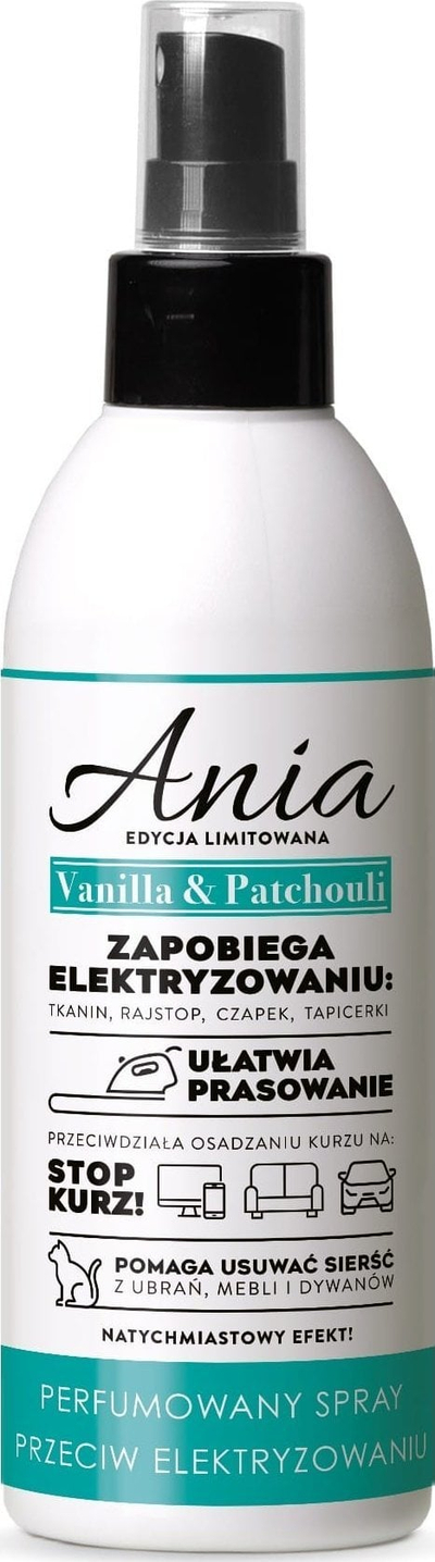 Sпреј aнтистатик Barwa Ania Vanilla Patchouli, против електризирање, за текстил