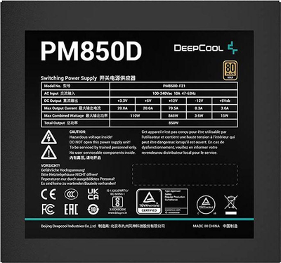 Burim energjie Deepcool PM850D R-PM850D-FA0B-EU ATX, 850W