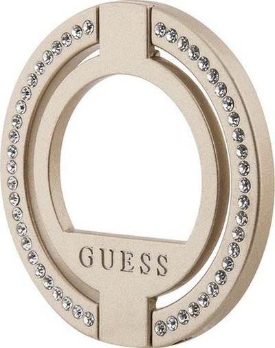 Mbajtës unazor MagSafe Guess GUMRSALDGD, metal, me gurë dekorativë, ngjyrë ari