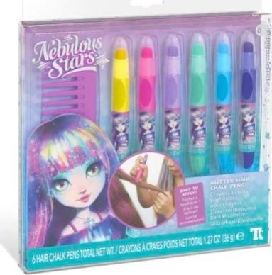 Молив за бојадисување коса Nebulous Stars Glitter Hair Chalk Pens, со сјај, 1 парче
