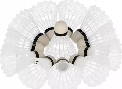 Shuttlecock badminton MEGA CREATIVE 55350, set 12 copë, të bardha