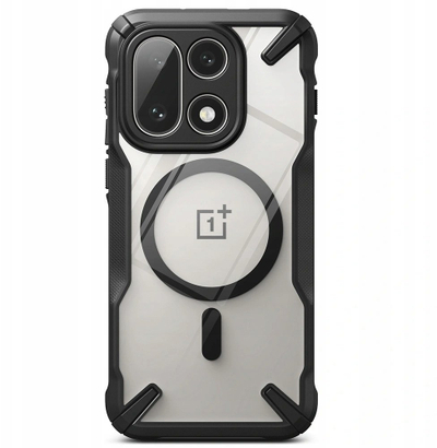 Kuti mbrojtëse Ringke Fusion X Magnetic MagSafe OnePlus 15, transparente, e zezë